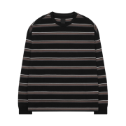Juun.J Lettering Stripe L/S T-Shirt Brown