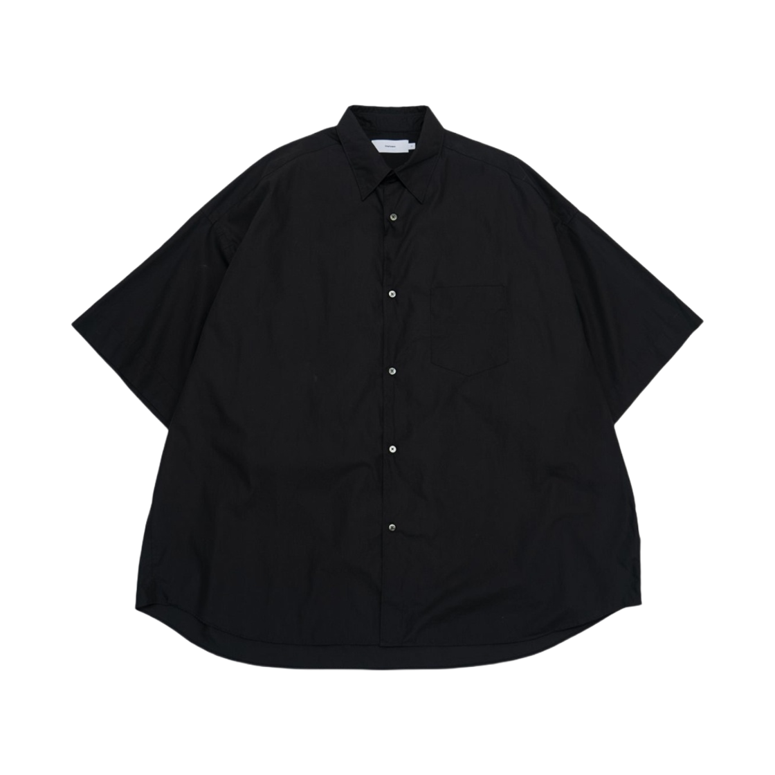 그라프페이퍼 브로드 숏슬리브 오버사이즈 레귤러 칼라 셔츠 블랙(Graphpaper Broad S/S Oversized Regular Collar Shirt Black)