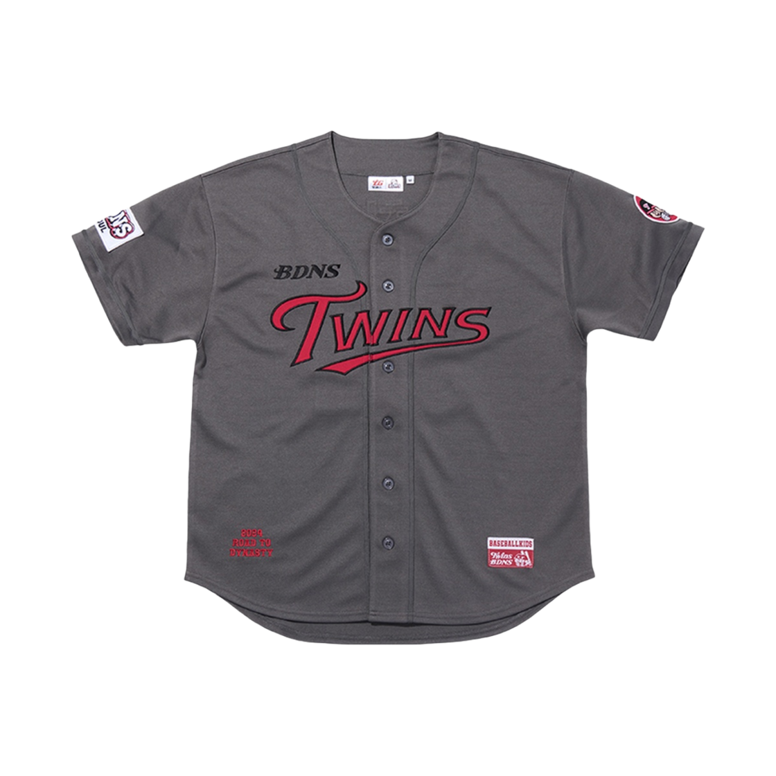 빠더너스 x LG 트윈스 레트로 로고 베이스볼 져지 그레이 (논 마킹 버전)(BDNS x LG TWINS Retro Logo Baseball Jersey Grey (Non Marking Ver.))