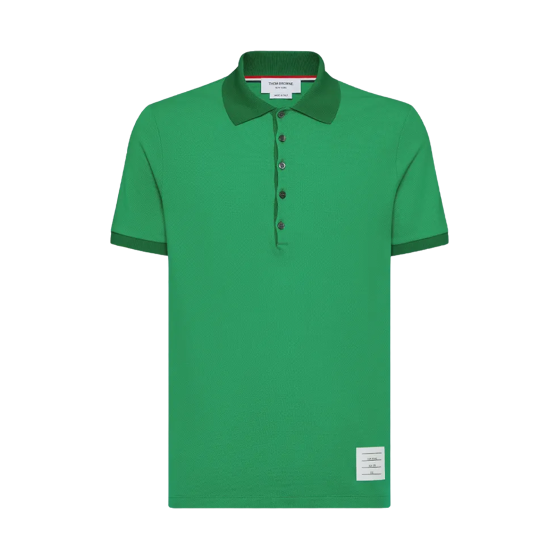 MJP110P-00050-330 Thom Browne Classic Pique 4-Bar Short Sleeve Polo Light Green