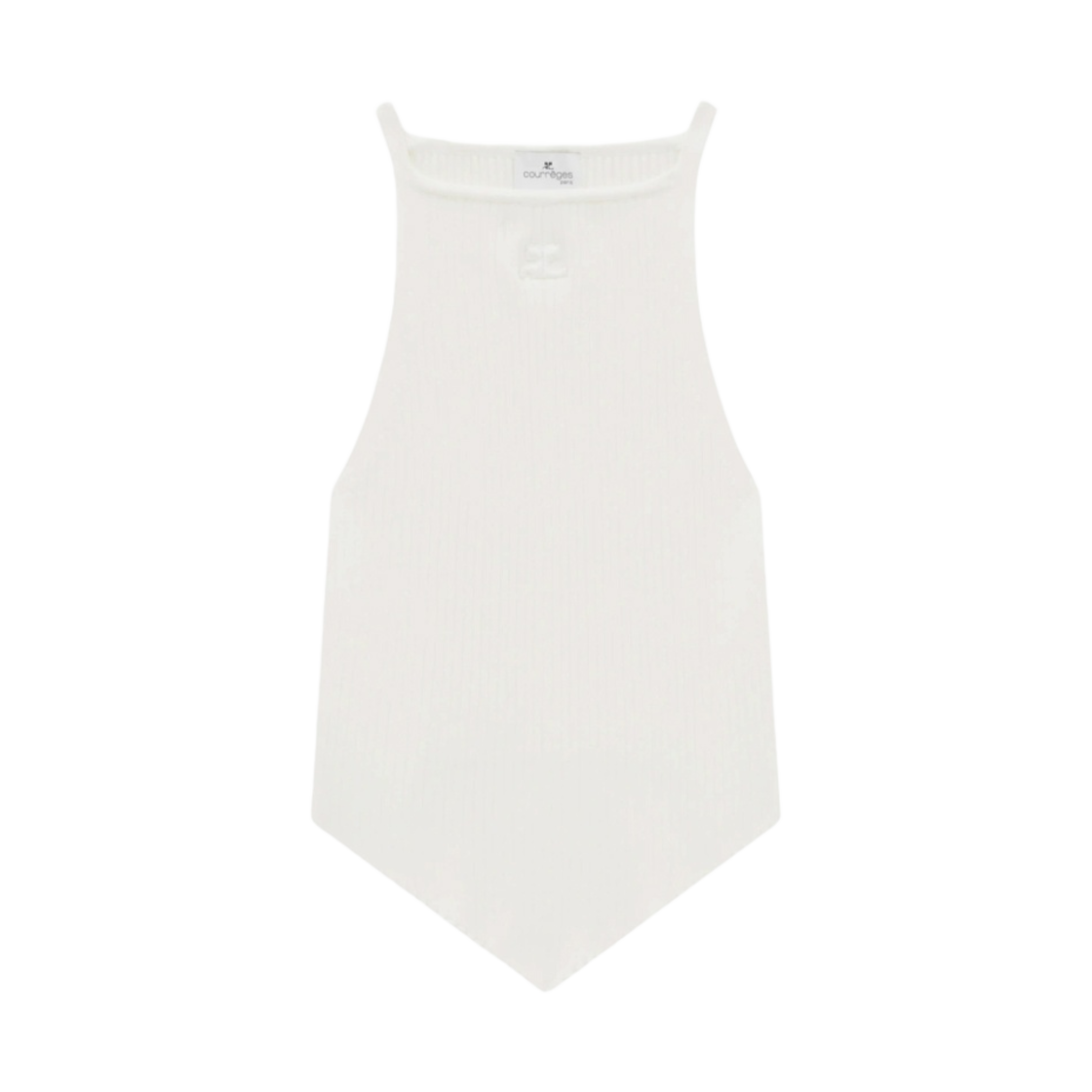 (W) 꾸레쥬 립 니트 포인티 탱크탑 화이트