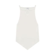 (W) Courreges Rib Knit Pointy Tank Top White