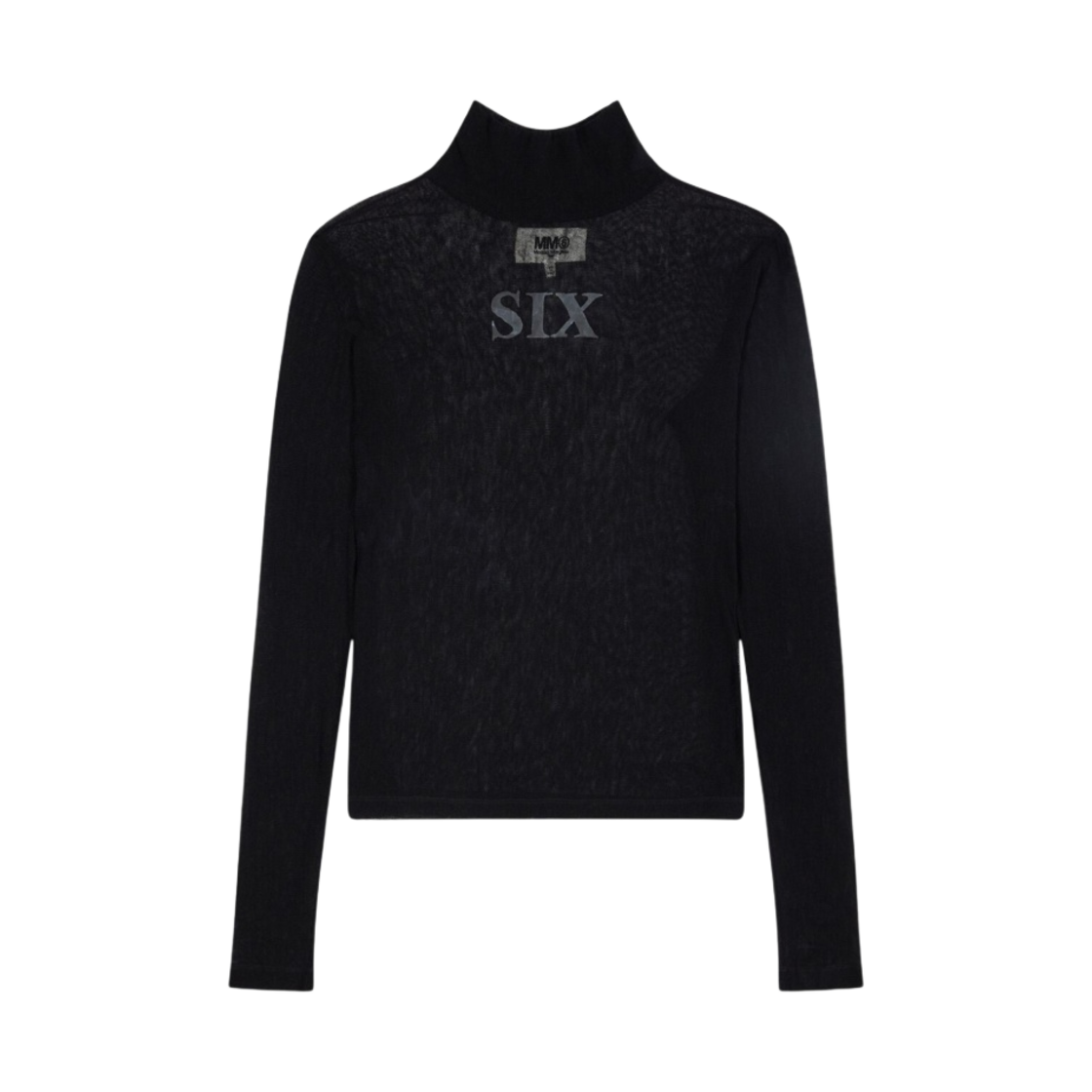 (W) MM6 메종 마르지엘라 로고 넷 저지 탑 블랙((W) MM6 Maison Margiela Logo Net Jersey Top Black) - 1