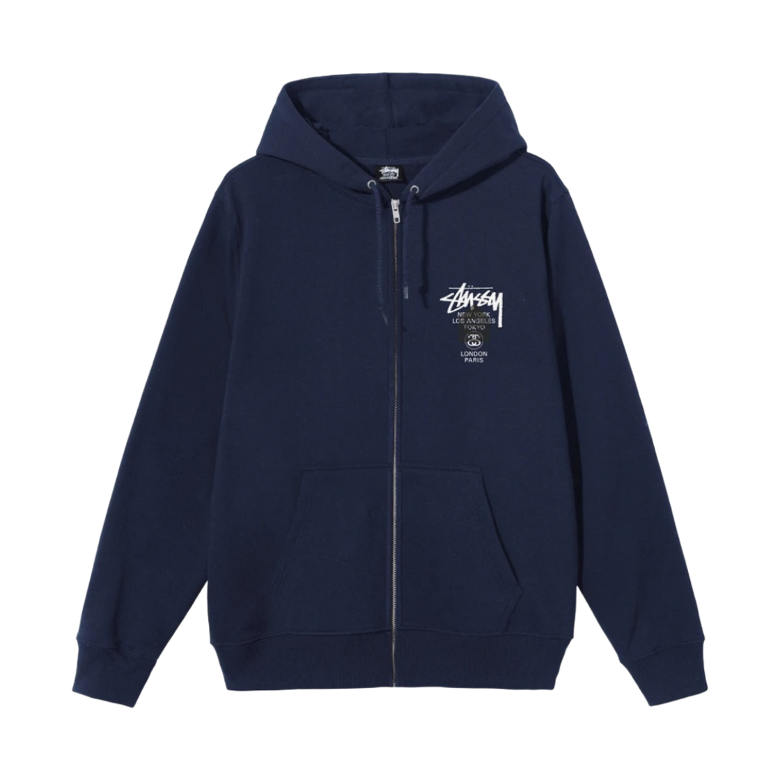 스투시 도버 스트리트 마켓 월드투어 후드 집업 네이비 2021