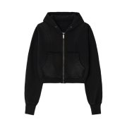 [KREAM 단독] (W) BLR Bleached Curved Incision Sweat Hoodie Zip-Up Black