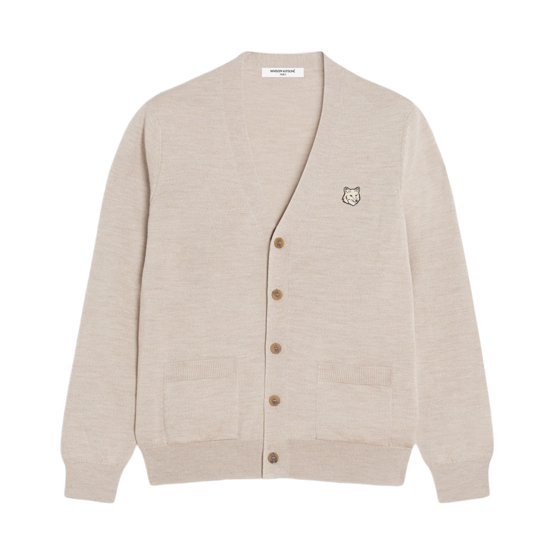 메종 키츠네 볼드 폭스 헤드 패치 레귤러 가디건 마블(Maison Kitsune Bold Fox Head Patch Regular Cardigan Marble)