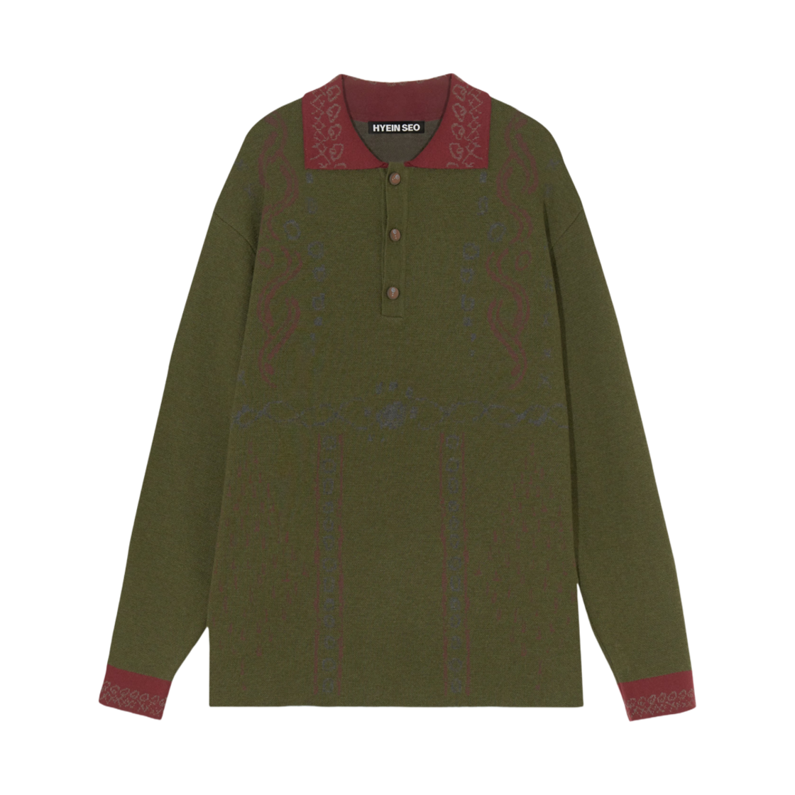 - Hyein Seo Graphic Pique Knit Khaki