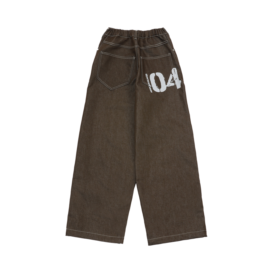SR25SSPT03BR SLOW RECORD HOUSE 04 Curved Denim Pants Brown
