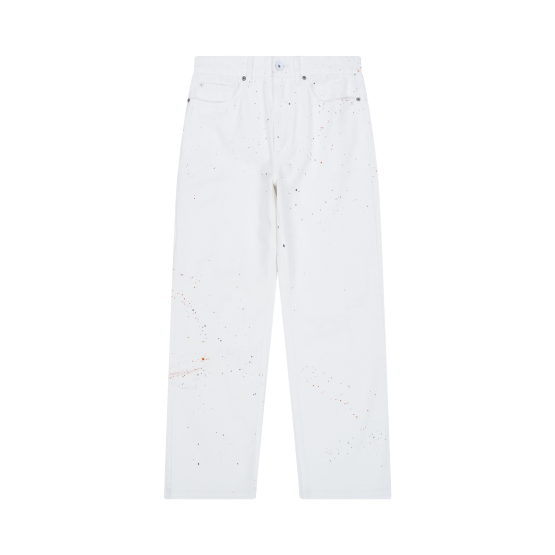 5SP15PT58 Ryul+Wai: Denim Side Lib Pocket Wide Pants White Painting C5