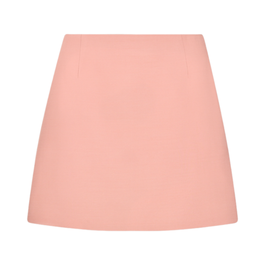(W) Dior Wool and Silk Flared Miniskirt Pink