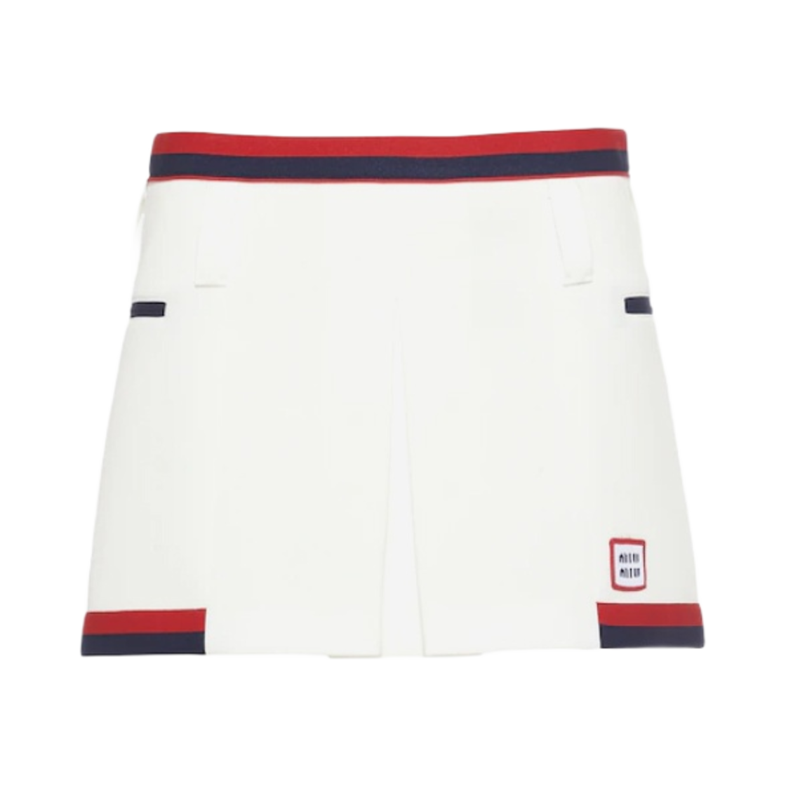 (W) 미우 미우 저지 미니 스커트 화이트((W) Miu Miu Jersey Mini Skirt White) - 1