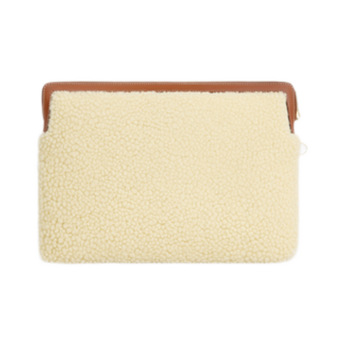셀린느 스몰 파우치 스트랩 셔링 앤 카프스킨 베이지(Celine Small Pouch with Strap in Shearling and Calfskin Beige) - 4