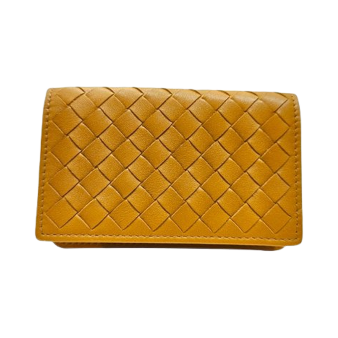 174646V0P712581 Bottega Veneta Intrecciato Card Wallet Yellow