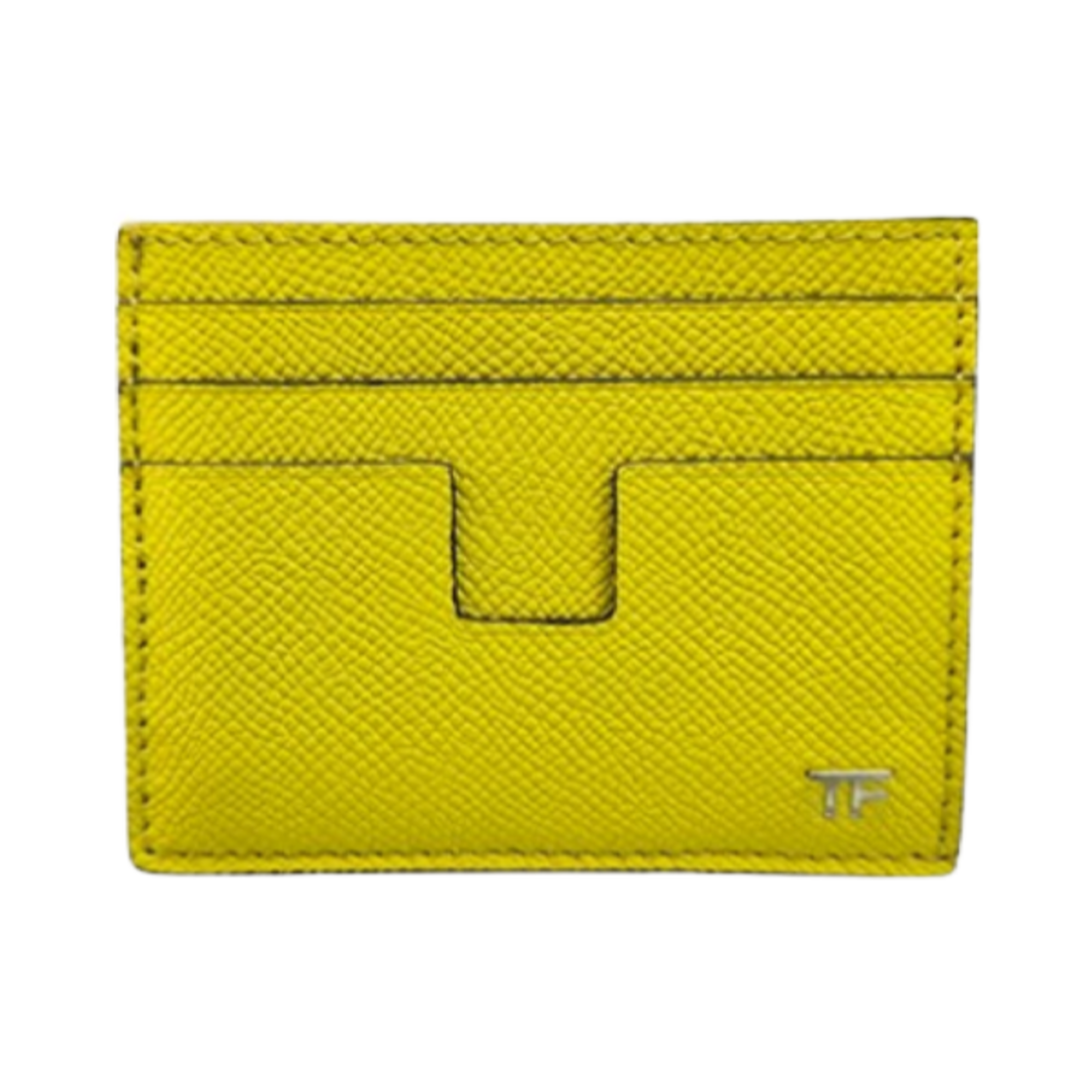 YM233-LCL081S-1Y046 Tom Ford Small Grain Leather Card Holder Yellow