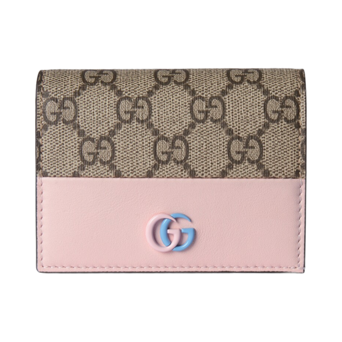 구찌 GG 마몽 카드 케이스 파스텔 핑크 레더(Gucci GG Marmont Card Case Pastel Pink Leather) - 1