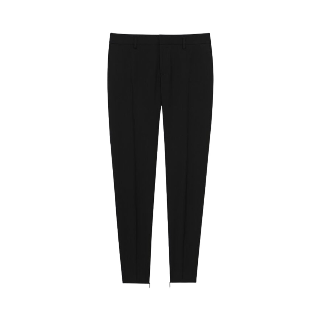 531553-Y399W-1000 (W) Saint Laurent Tuxedo Straight Pants In Grain De Poudre Black