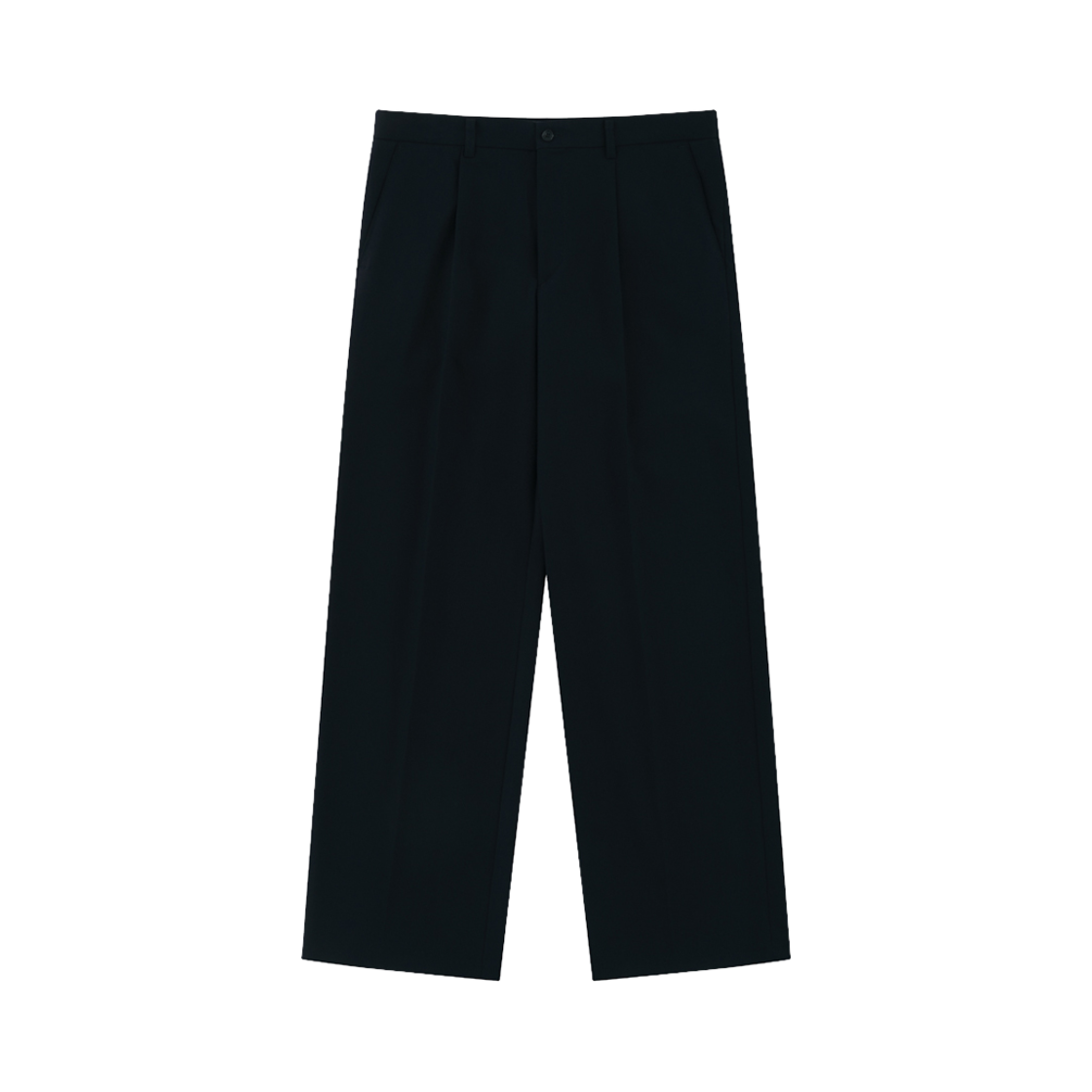 FW24PTS081NY Hongwoosung Onetuck Wide Flat Trousers Navy