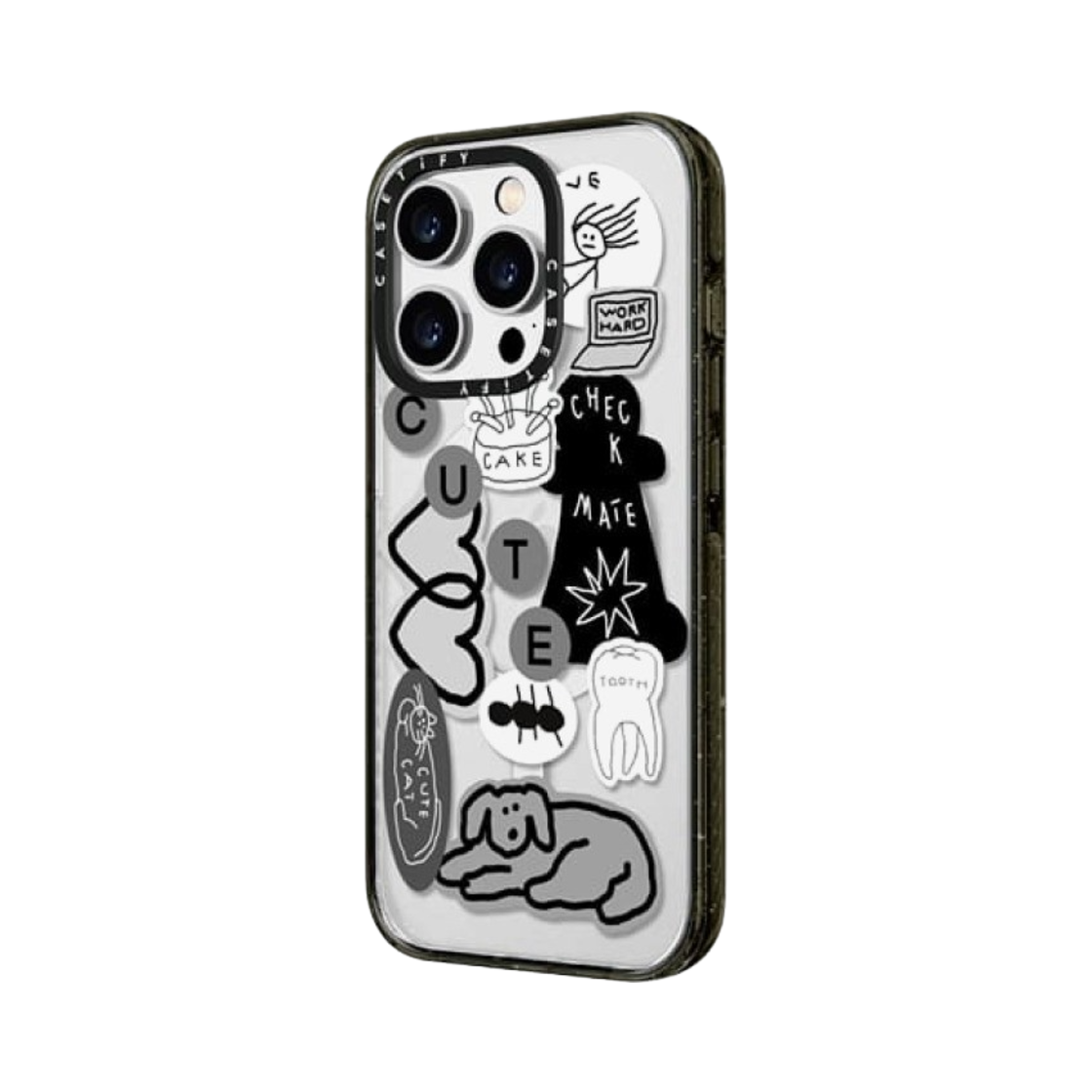 케이스티파이 아이폰 이나피 스티커 01 맥세이프 임팩트 케이스 클리어 블랙(Casetify iPhone Inap Sticker 01 MagSafe Impact Case Clear Black) - 4