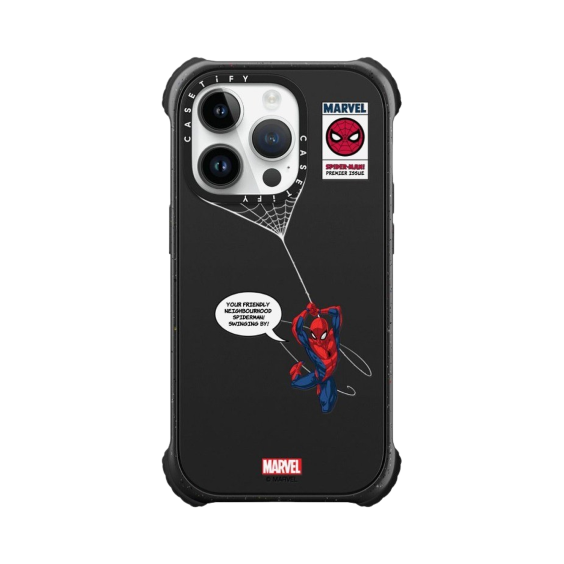 케이스티파이 x 마블 아이폰 스파이더맨 스윙 맥세이프 울트라 임팩트 케이스 매트 블랙(Casetify x Marvel iPhone Spider-Man Swinging Magsafe Ultra Impact Case Matte Black) - 1
