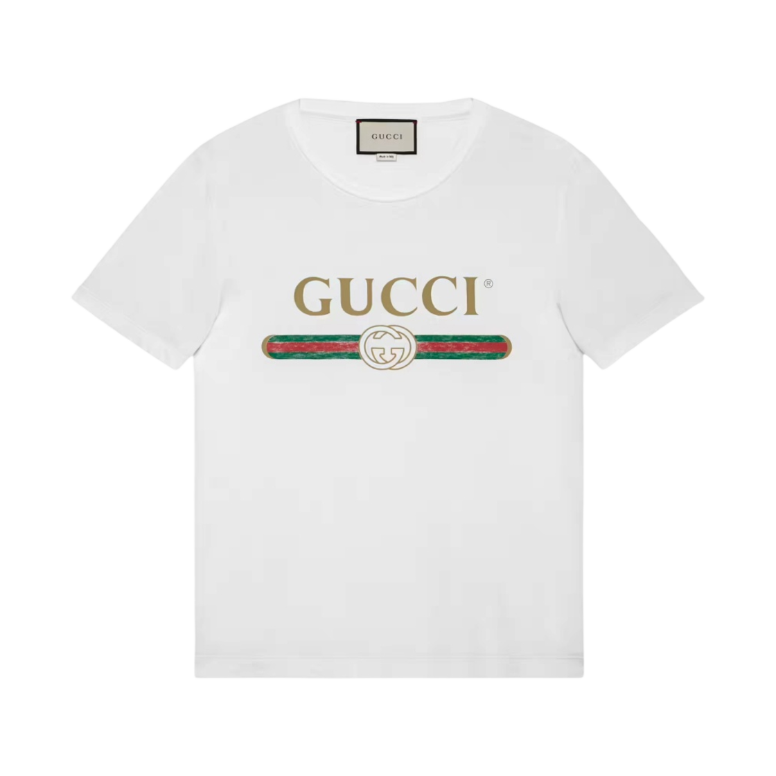 구찌 로고 오버사이즈 워시드 티셔츠 화이트(Gucci Logo Oversize Washed T-Shirt White) - 1