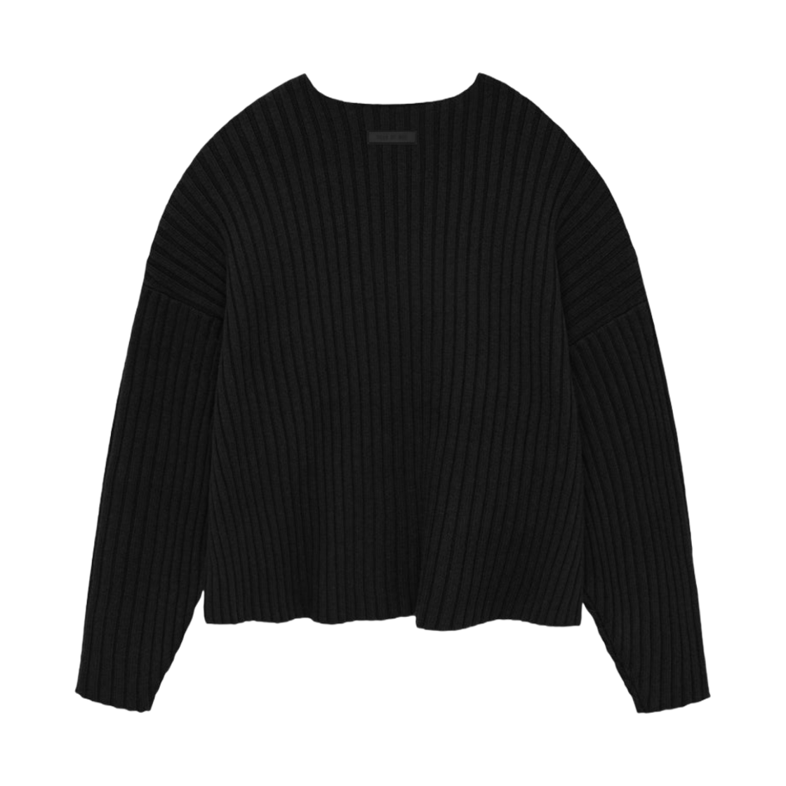 에센셜 로우 넥 스웨터 제트 블랙 - 24SS(Essentials Raw Neck Sweater Jet Black - 24SS) - 2
