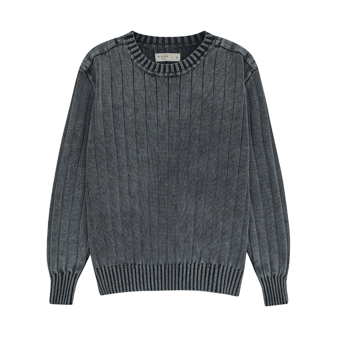 노운 워시드 크루넥 니트 차콜(noun Washed Crewneck Knit Charcoal)