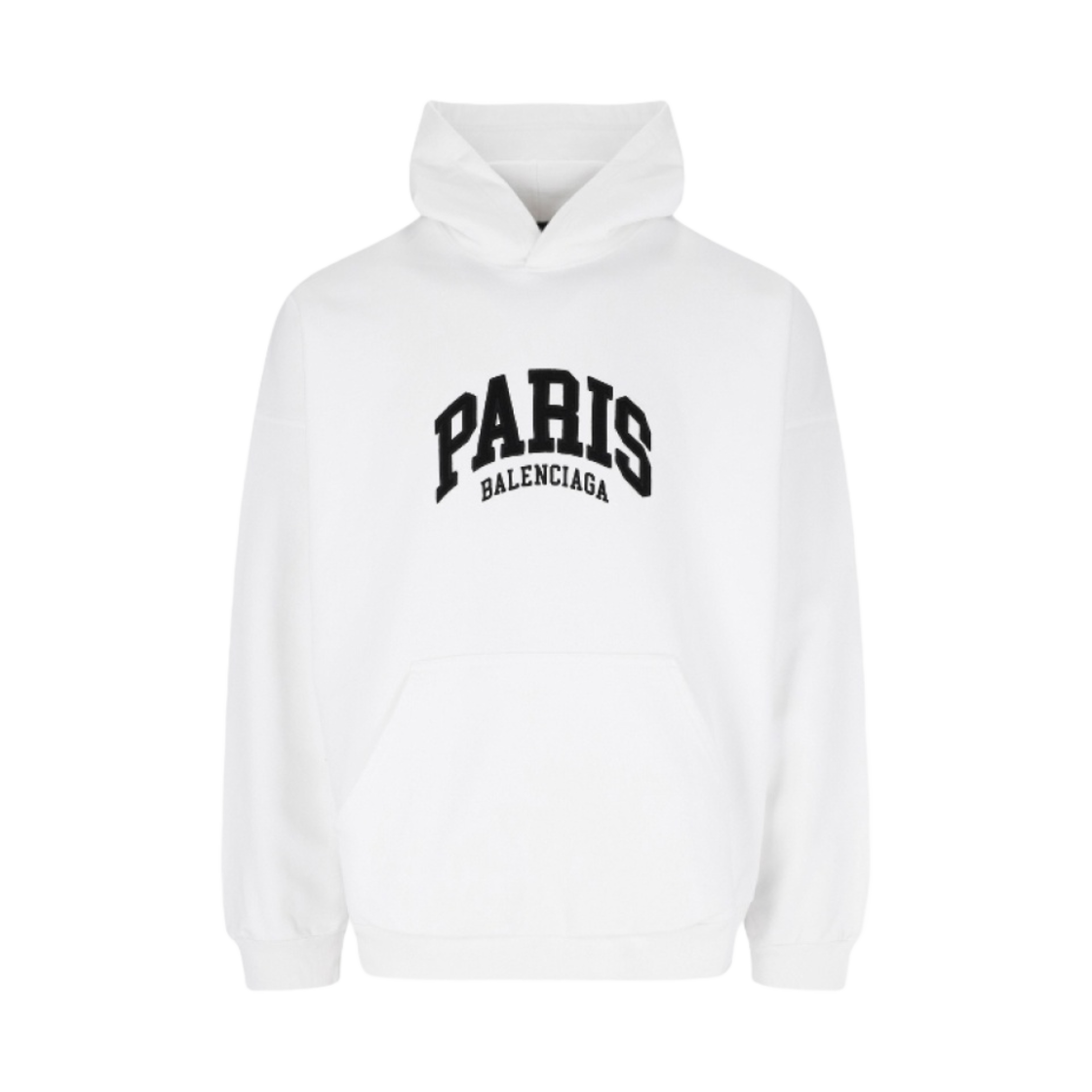 발렌시아가 시티 파리 와이드 핏 후드 화이트