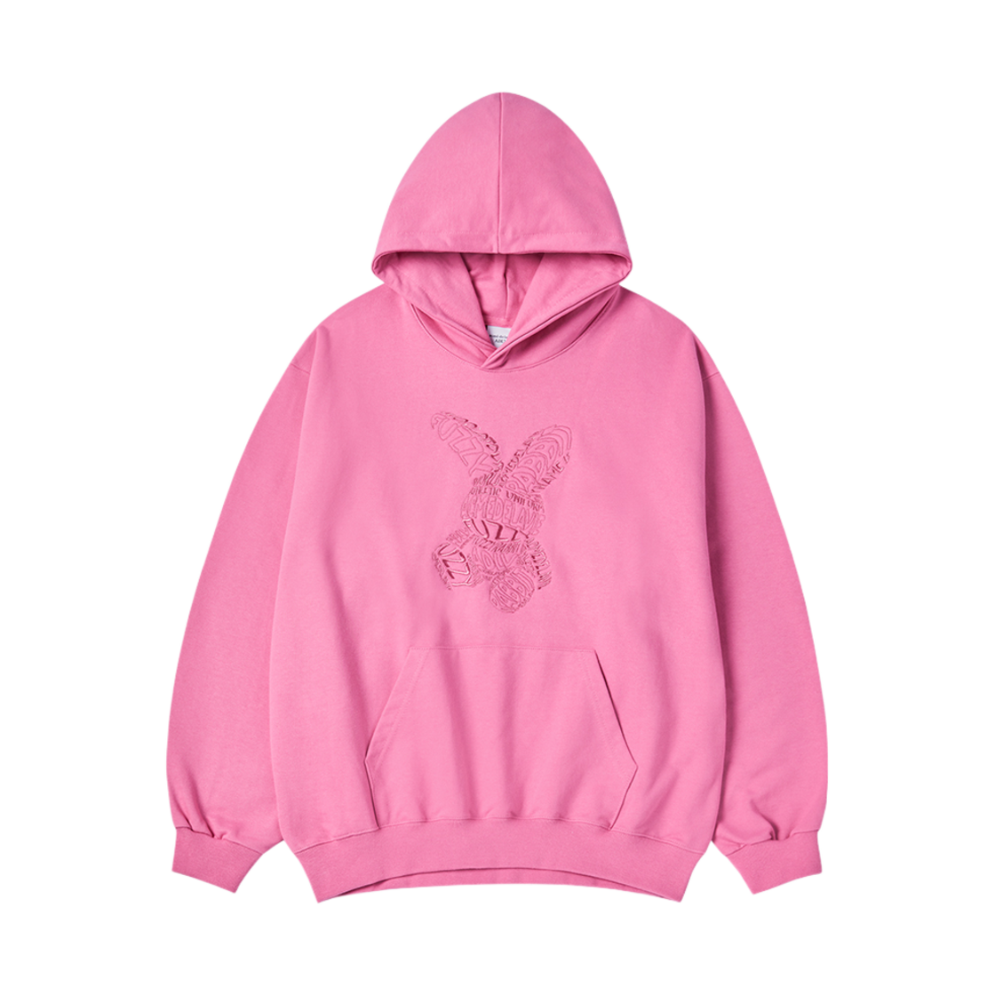 아크메드라비 레터링 레빗 후드 다크핑크