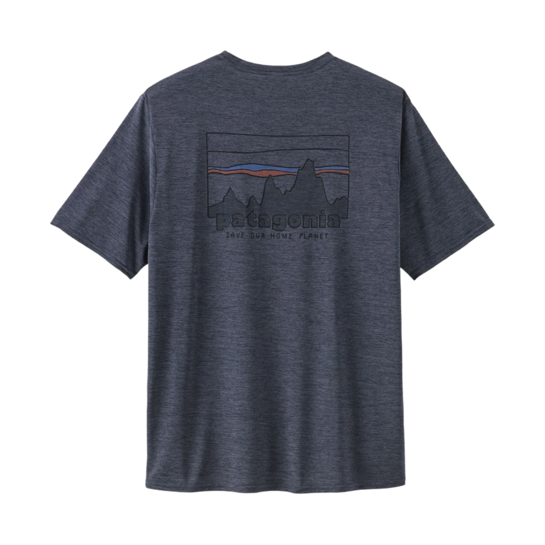 파타고니아 캐필린 쿨 데일리 그래픽 티셔츠 '73 스카이라인 스몰더 블루 X-다이(Patagonia Capilene Cool Daily Graphic T-Shirt '73 Skyline Smolder Blue X-Dye) - 1
