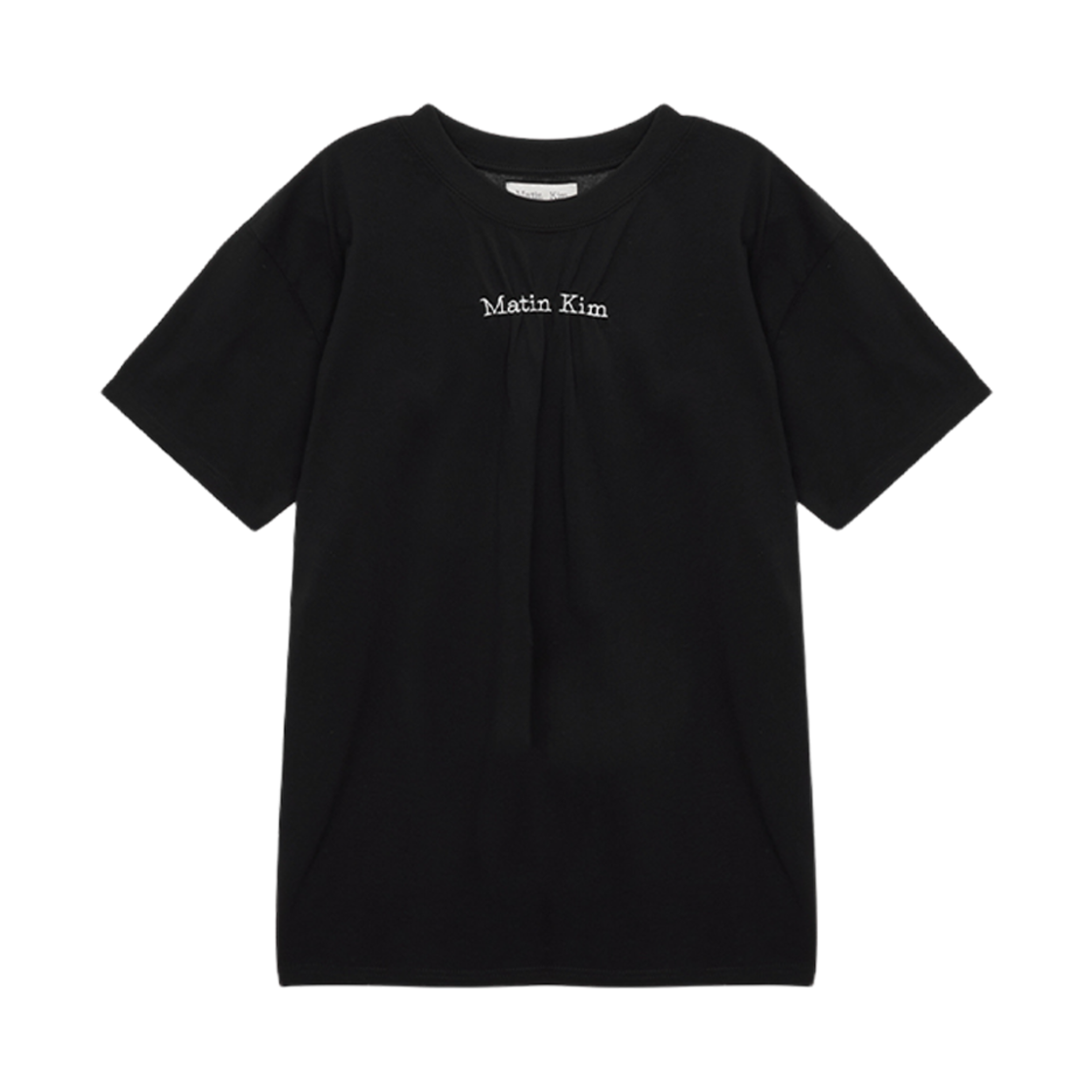 (W) 마뗑킴 마뗑 로고 셔링 탑 블랙