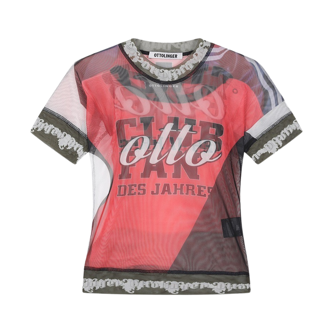 오토링거 우먼 메쉬 티셔츠 사커 프린트(Ottolinger Women Mesh T-Shirt Soccer Print)