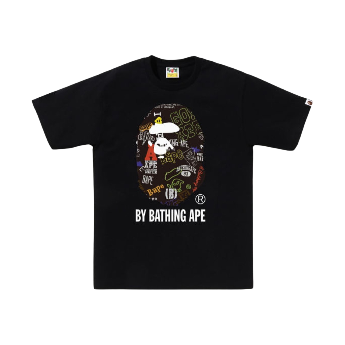 베이프 핸드 드로우 패턴 바이 베이싱 에이프 티셔츠 블랙(BAPE Hand Draw Pattern By Bathing Ape T-Shirt Black) - 1