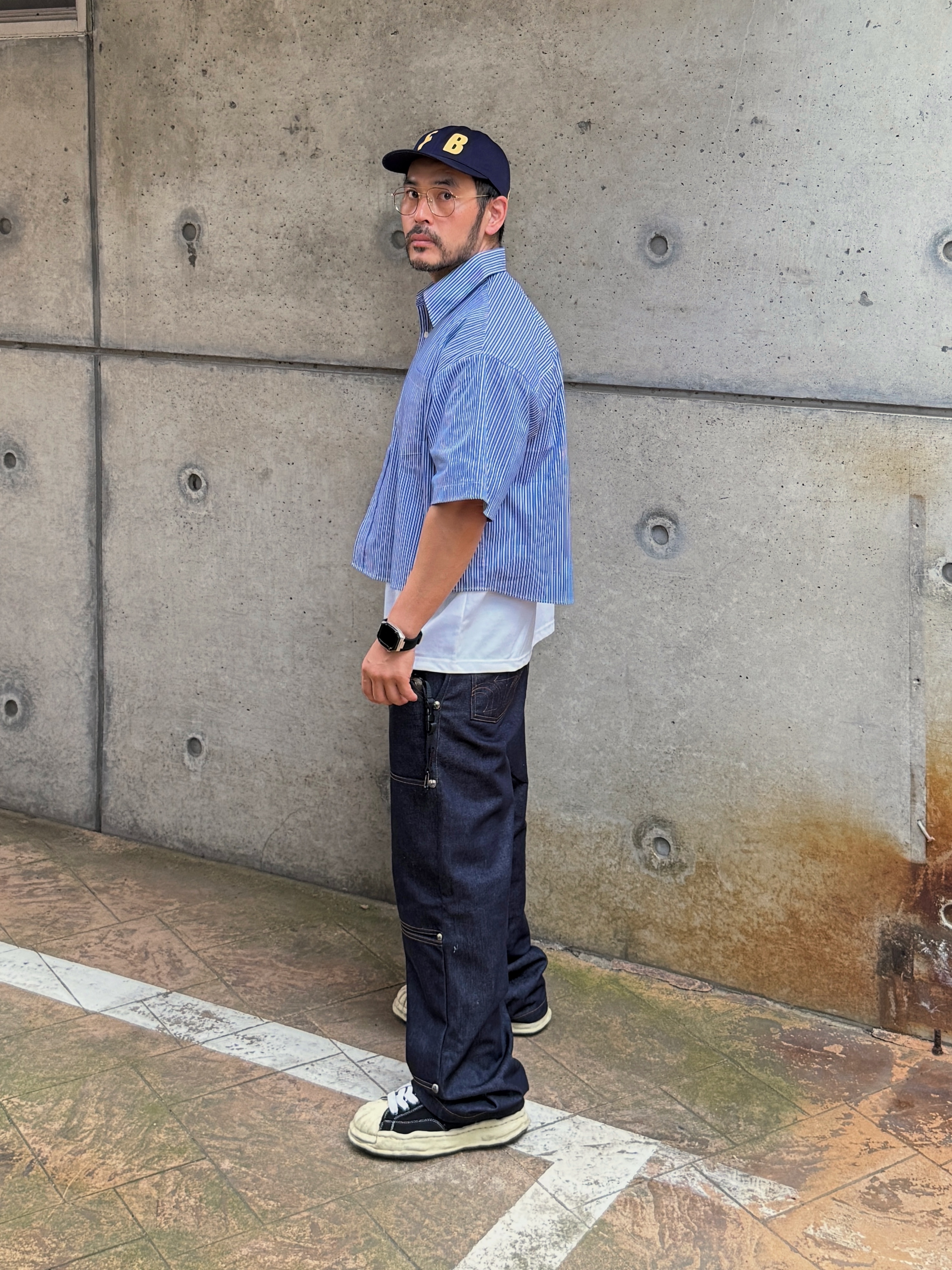 Maison Mihara Yasuhiro Blakey VL OG Sole Canvas Low-top Sneakers Black 착용 스타일 - 3