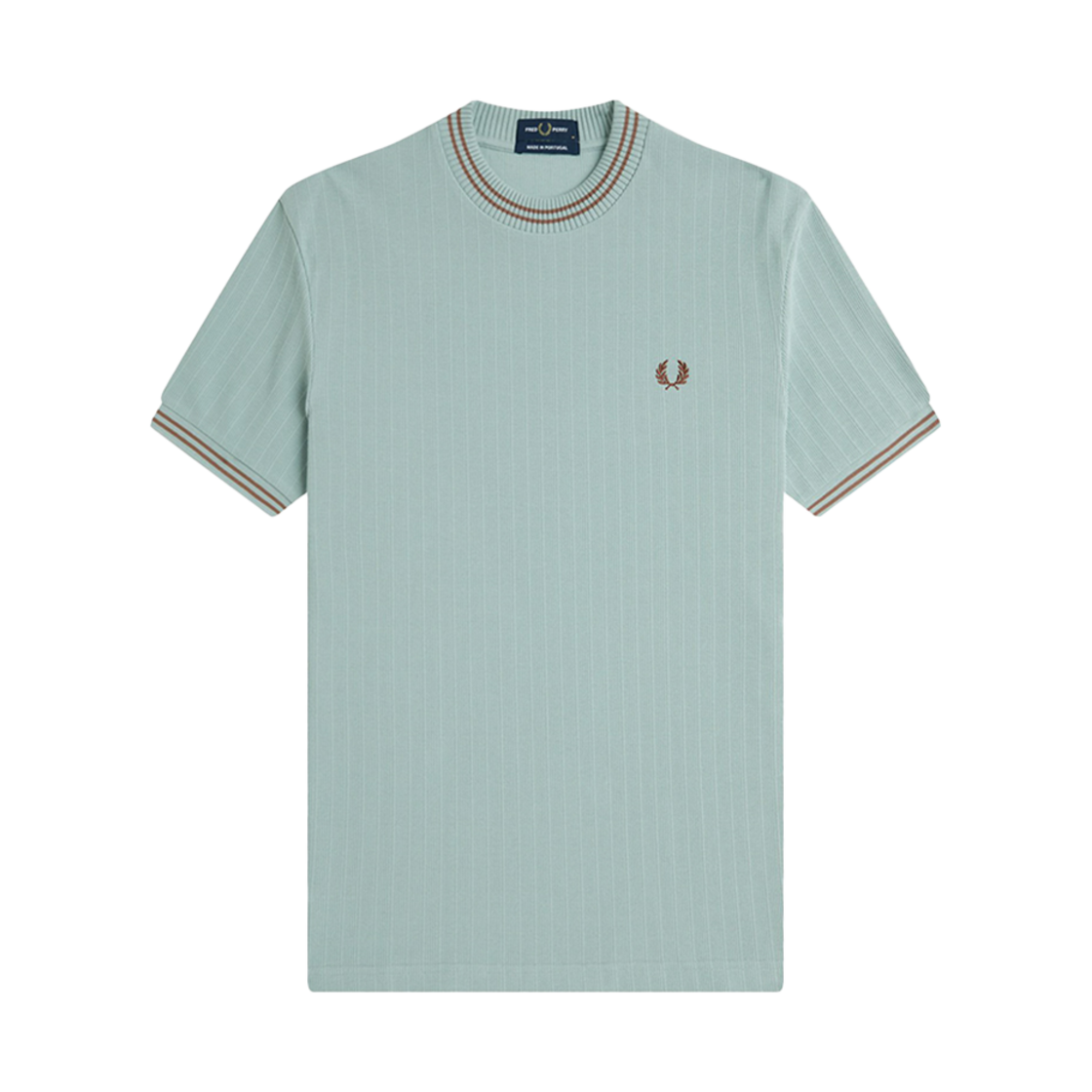 프레드페리 립 저지 티셔츠 실버 블루(Fred Perry Ribbed Jersey T-Shirt Silver Blue) - 1