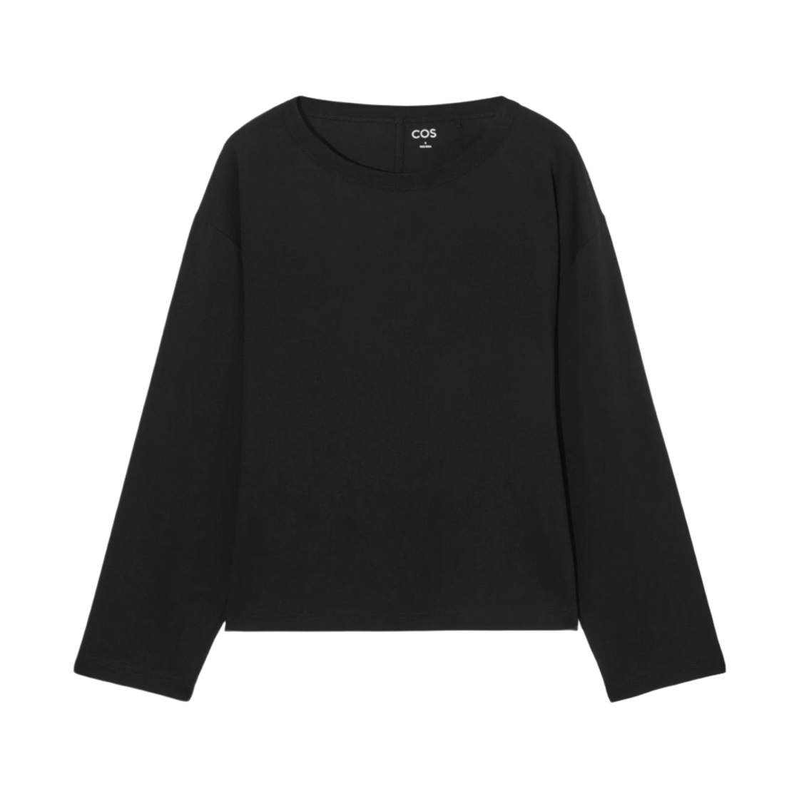 (W) 코스 박시 롱 슬리브 티셔츠 블랙((W) COS Boxy Long Sleeve T-Shirt Black) - 1
