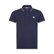 Moncler Logo Polo Shirt Navy Blue - 23FW