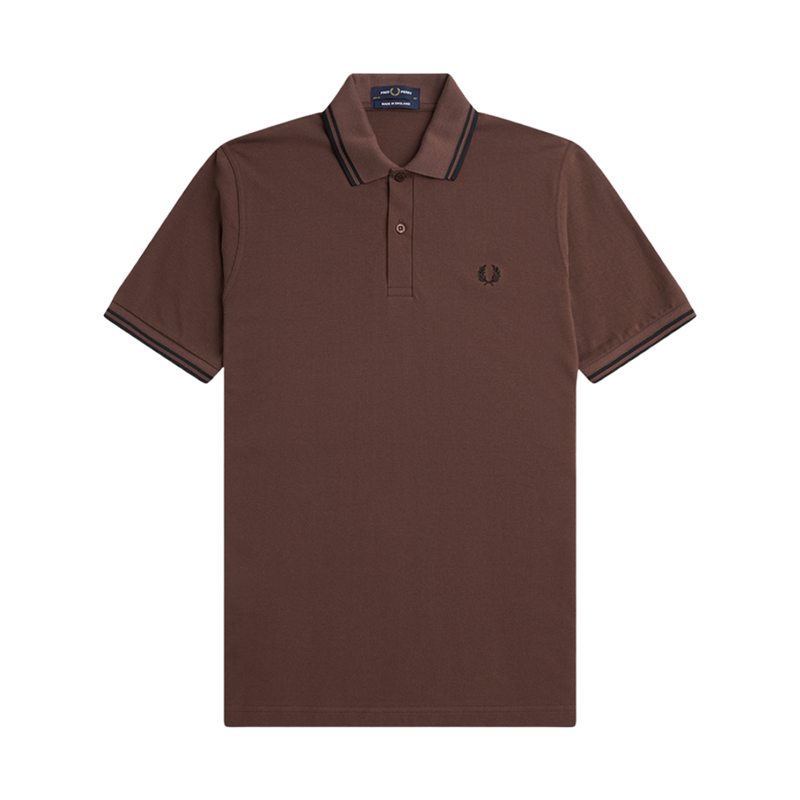 프레드페리 M12 트윈 팁 프레드페리 셔츠 캐링턴로드브릭/블랙(Fred Perry M12 Twin Tipped Fred Perry Shirt Carrington Road Brick/Black) - 1