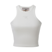(W) Threetimes Jewel Tank Top Cropped Length White