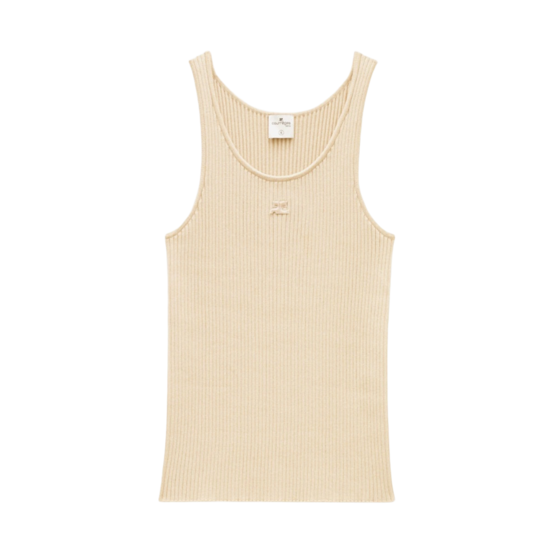 꾸레쥬 립 니트 탱크탑 샌드