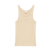 Courreges Rib Knit Tank Top Sand