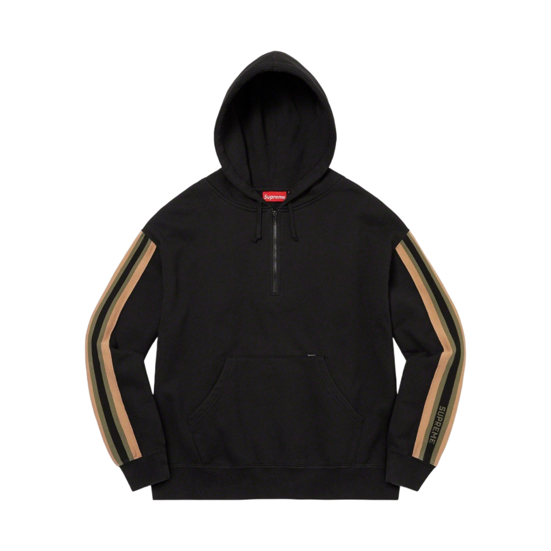 슈프림 하프 집 후드 스웨트셔츠 블랙 - 23SS(Supreme Half Zip Hooded Sweatshirt Black - 23SS) - 1