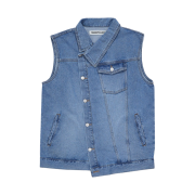 TRUNKPROJECT Asymmetric Denim Vest Jacket Blue