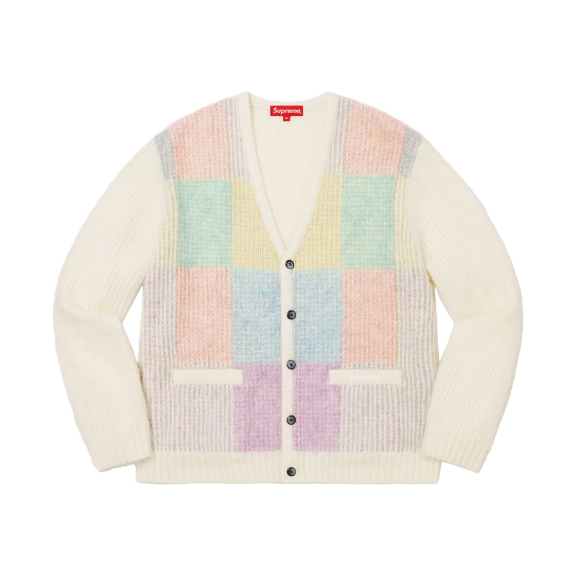슈프림 브러쉬드 그리드 가디건 화이트 - 22SS | Supreme | KREAM