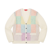 Supreme Brushed Grid Cardigan White - 22SS
