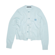 (W) Acne Studios Keva Face Crewneck Cardigan Blue Melange