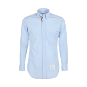 Thom Browne Grosgrain Placket Solid Poplin Shirt Light Blue