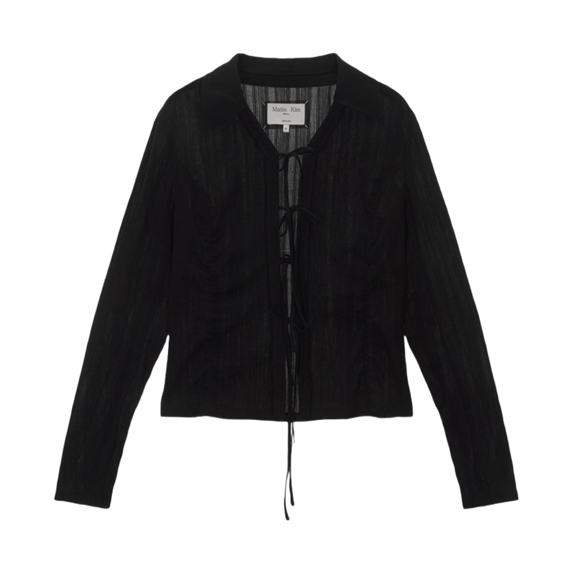 MK2434SH004M (W) Matin Kim Ribbon Point Slim Shirt Black