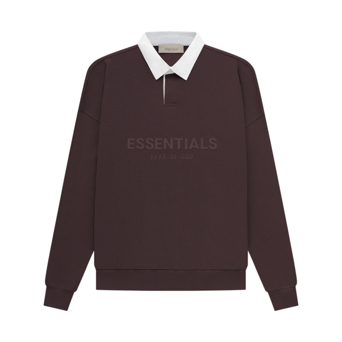 에센셜 와플 헨리 럭비 플럼 - 23SS(Essentials Waffle Henley Rugby Plum - 23SS)