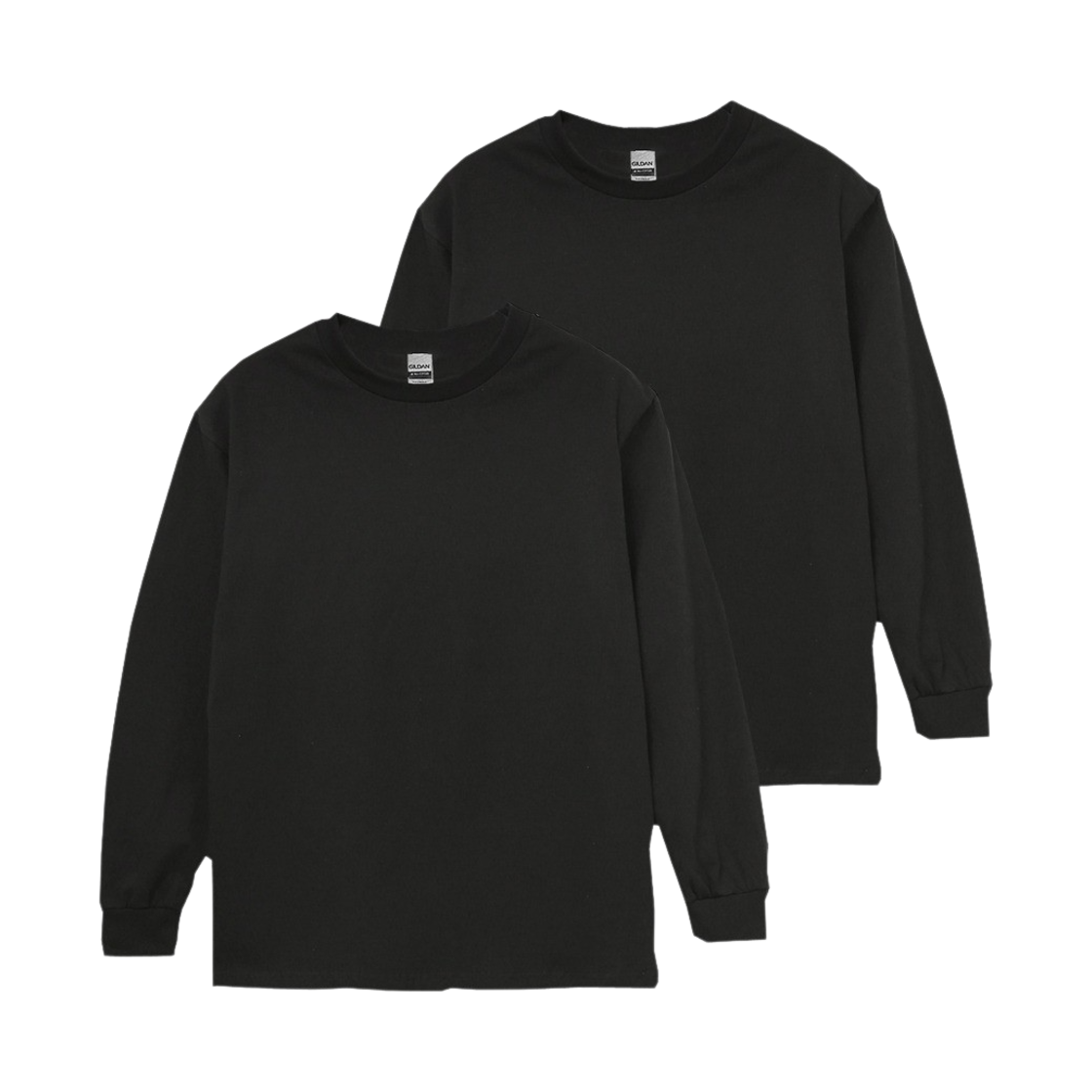 길단 헤비 울트라 코튼 롱슬리브 티셔츠 블랙 (2팩)(Gildan Heavy Ultra Cotton Long Sleeve T-Shirt Black (2Pack))