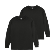 Gildan Heavy Ultra Cotton Long Sleeve T-Shirt Black (2Pack)